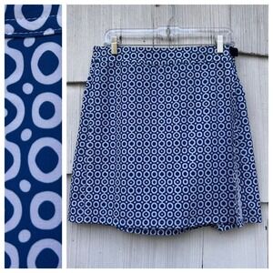 RipSkirt Hawaii Small Blue White Geometric Circle Print Wrap Skirt